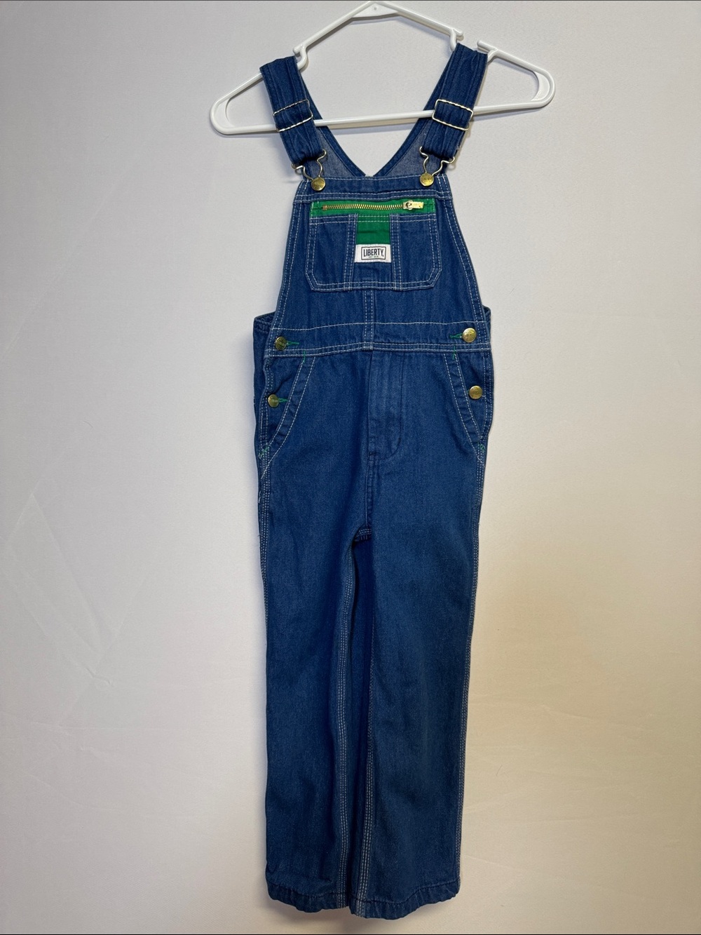 Liberty Dark Blue Denim Kids Overalls Size 7 - Picture 2 of 8